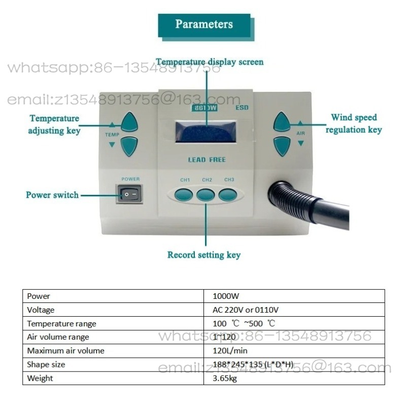 Spot 1000W 220V 861DW Heating  - đánh giá và giá Hot Air Rework Station 861Dw